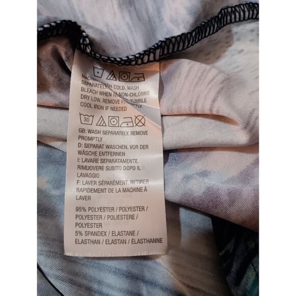 ATTITUDES BY RENEE Tunic Top Blouse Large PETITE Bright Watercolor Career Travel - Picture 5 of 8